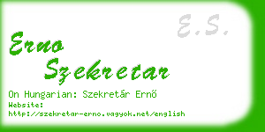 erno szekretar business card